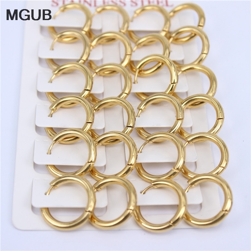Hoop Huggie 3mm width round wire Small exquisite hoop earrings 15mm 20mm 25mm 30mm outer diameter Boys and girls No fading LH667 230701