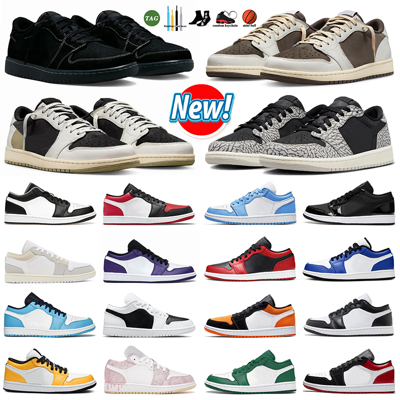 

jumpman 1 low 1s basketball shoes women men black cement craft panda olive black phantom reverse mocha light smoke grey womens mens trainers sports sneakers