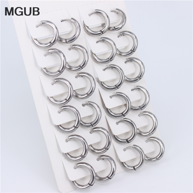 Hoop Huggie 3mm width round wire Small exquisite hoop earrings 15mm 20mm 25mm 30mm outer diameter Boys and girls No fading LH667 230701