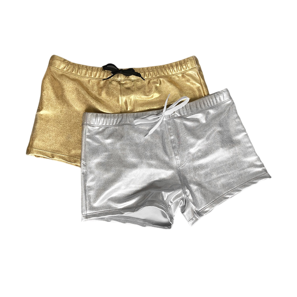 Men's Swimwear Sexy Mens Gold Sliver Stamp Swimming Trunks Male Sport Beach Surfing Shorts Quick Dry Maillot De Bain Bathing Swimsuit 230630 Z260