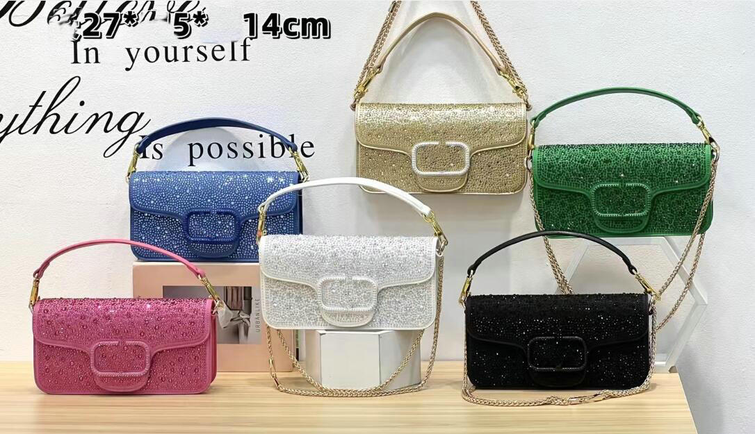 DESIGNERS Diamond Women Shoulder Bag Crystal Handbags Summer Fashion Underarm Purses Luxury Totes Bling High Quality Classic Shiny Tote Handbag, Green
DESIGNERS Diamond Women Shoulder Bag Crystal Handbags Summer Fashion Underarm Purses Luxury Totes Bling High Quality Classic Shiny Tote Handbag, Green