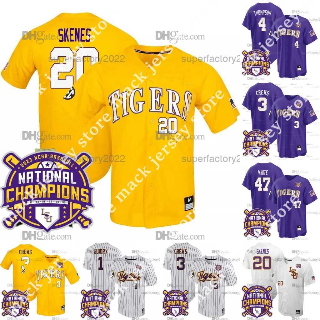 LSU Tigers 2023 World Series Championship Baseball Jersey Dylan Crews Brayden Jobert paul skenesTre Morgan Alex Bregman White Jake Fraley Gavin Dugas Kevin Gausman