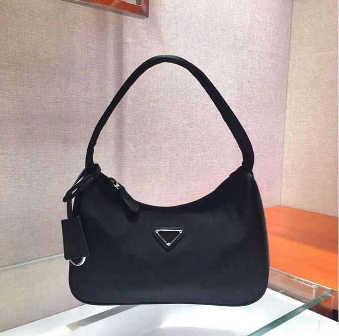 Elegant Unisex Designer Hobo Bag Set - Premium Quality Black Leather & Nylon with Chains