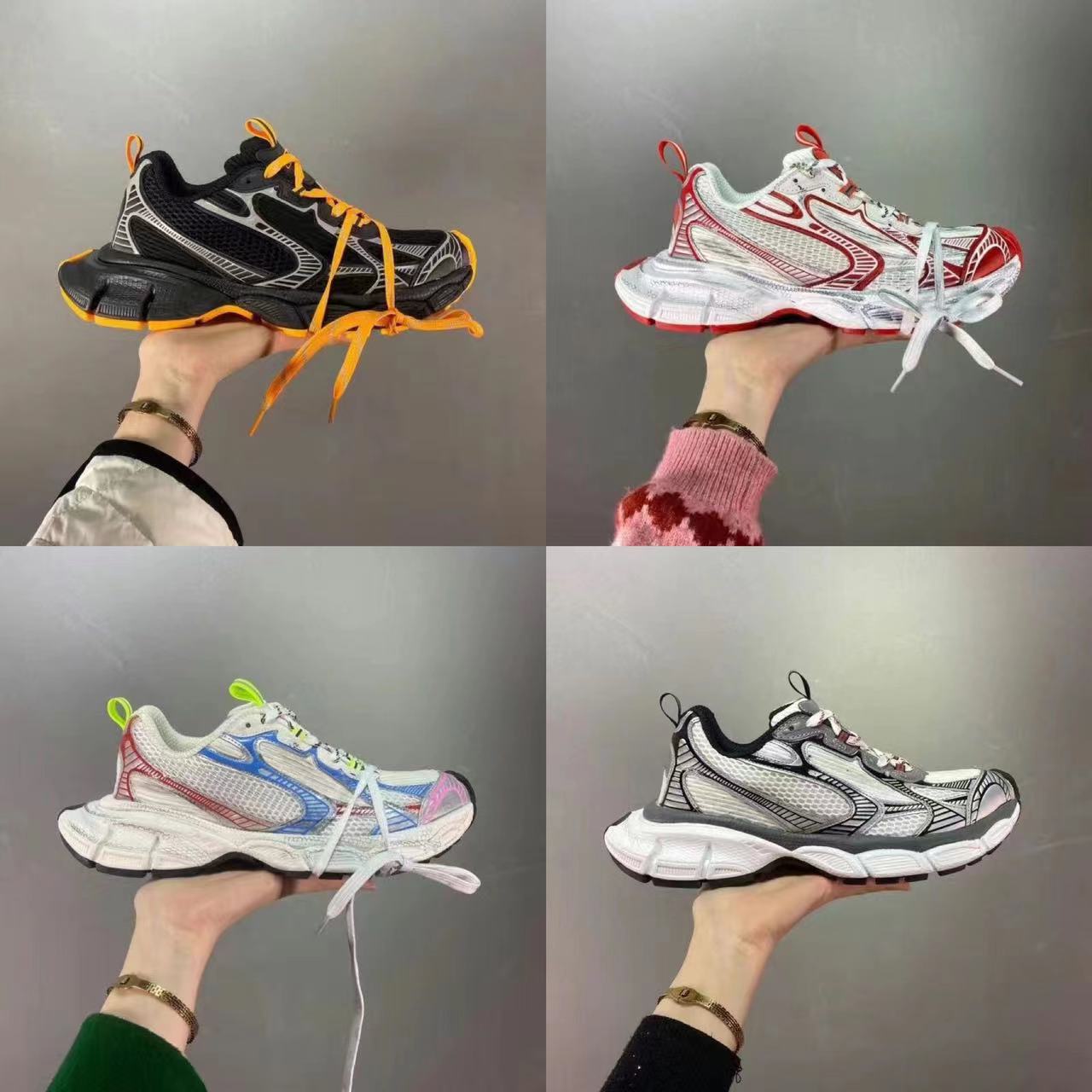 TOP Designer 3XL phantom sneakers Track 10 shoes Men Women Retro Casual Shoes Black and White mesh comfortable nylon Sneaker personalized shoelaces Size 35-46
TOP Designer 3XL phantom sneakers Track 10 shoes Men Women Retro Casual Shoes Black and White mesh comfortable nylon Sneaker personalized shoelaces Size 35-46