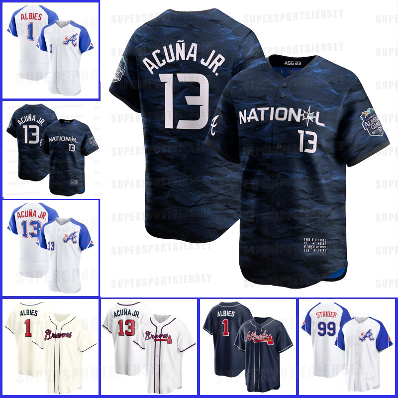 2023 ALL STAR GAME Atlanta 2023 City Connect Braves Baseball Jersey Ozzie Albies Charlie Morton Ronald Acuna Jr. Marcell Ozuna Rosario Spencer Strider 27 Austin Riley, Style as pictured
2023 ALL STAR GAME Atlanta 2023 City Connect Braves Baseball Jersey Ozzie Albies Charlie Morton Ronald Acuna Jr. Marcell Ozuna Rosario Spencer Strider 27 Austin Riley, Style as pictured
