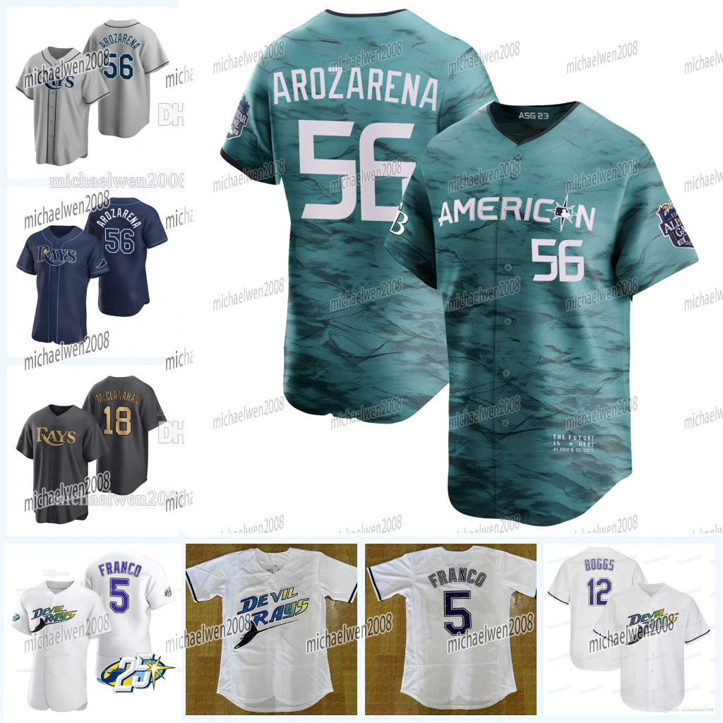 56 Randy Arozarena Rays 2023 All Star Jersey Wander Franco Shane McClanahan Drew Rasmussen Yandy Diaz Brandon Lowe Luke Raley Harold Ramirez Tampa Bay, Women cool base
56 Randy Arozarena Rays 2023 All Star Jersey Wander Franco Shane McClanahan Drew Rasmussen Yandy Diaz Brandon Lowe Luke Raley Harold Ramirez Tampa Bay, Women cool base