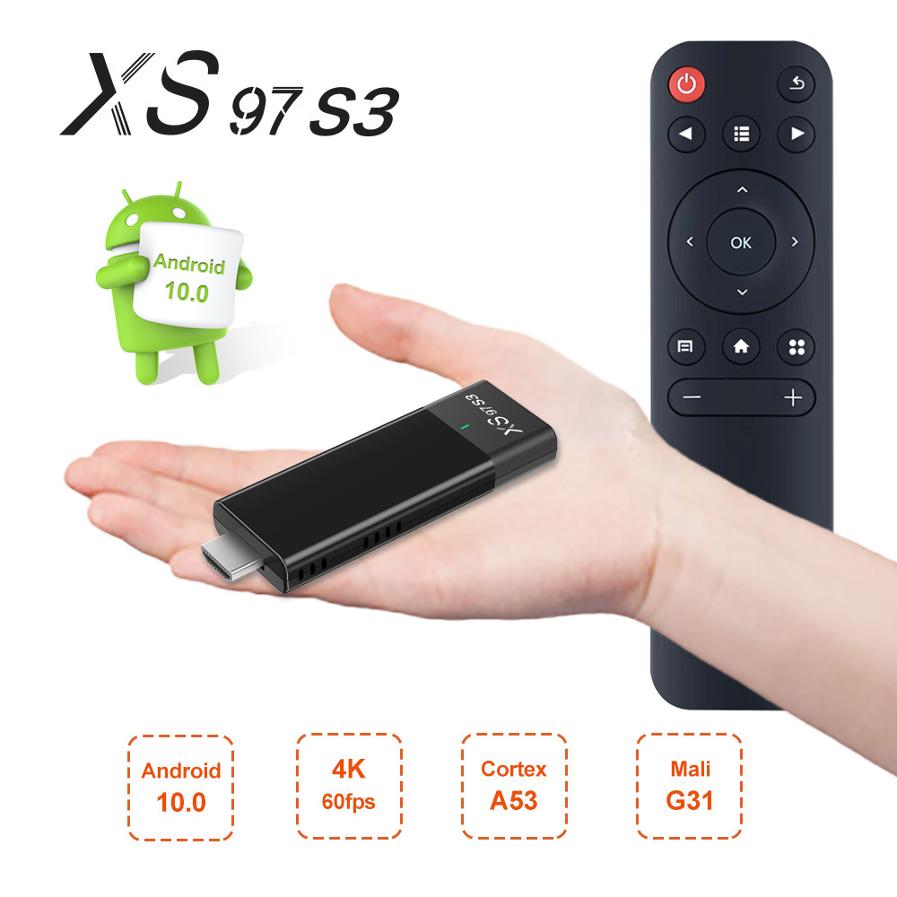 XS97 S3 TV Stick Box For Android 10 HD 4K HDR 2.4G 5G Wifi Model TV Box Media Player TV Receiver Set Top Box