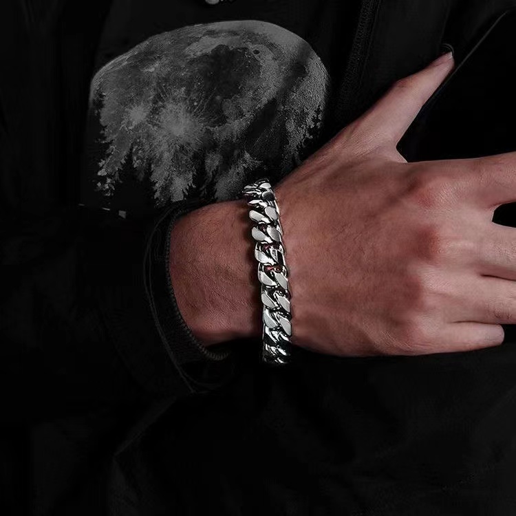 Chain Bracelet Solid Stainless Steel Hip Hop Bracelet for Men