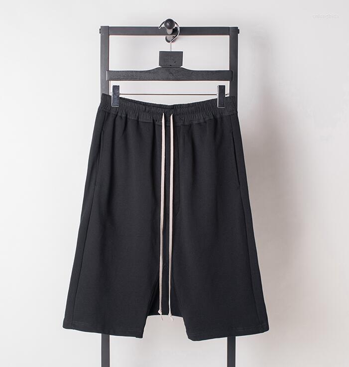 Mens Shorts Summer Black Mens Low Drop Crotch Cotton Short Pants Sarrouel Wide Leg Sports Casual Men Knee Length