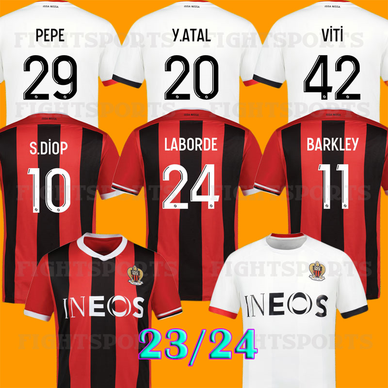 23 24 OGC Nice FC soccer jerseys PEPE LABORDE BRAHIMI S. DIOP 2023 2024 OGCNice T. MOFFI DANTE KAMARA ATAL BARKLEY Kluivert Stengs VITI football shirts, Away
23 24 OGC Nice FC soccer jerseys PEPE LABORDE BRAHIMI S. DIOP 2023 2024 OGCNice T. MOFFI DANTE KAMARA ATAL BARKLEY Kluivert Stengs VITI football shirts, Away