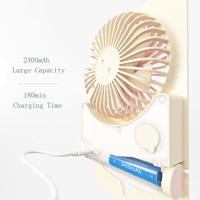 1pc Quiet And Windy Desk Fan, Ultra-thin Wall-mounted Spray Cooling Fan, USB Rechargeable Mini Fan For Student Dormitory Office Home, Summer Essential