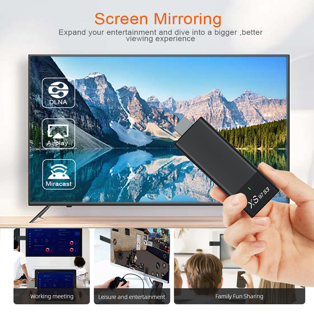 XS97 S3 TV Stick Box For Android 10 HD 4K HDR 2.4G 5G Wifi Model TV Box Media Player TV Receiver Set Top Box