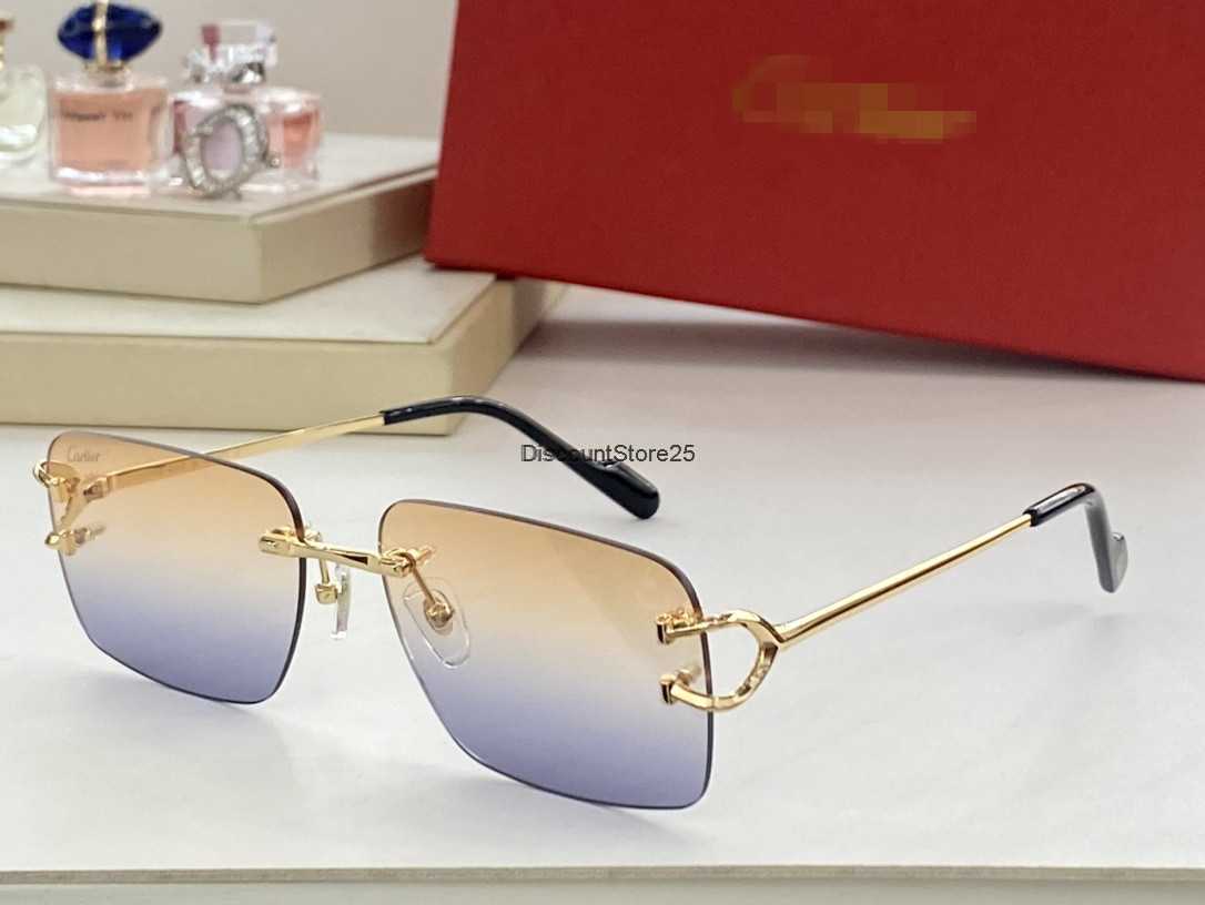 High quality rimless Cartiers sunglasses designer men women business rectangle gold metal frames eye protection buffalo horns glasses shades size 52 20 145mm
High quality rimless Cartiers sunglasses designer men women business rectangle gold metal frames eye protection buffalo horns glasses shades size 52 20 145mm