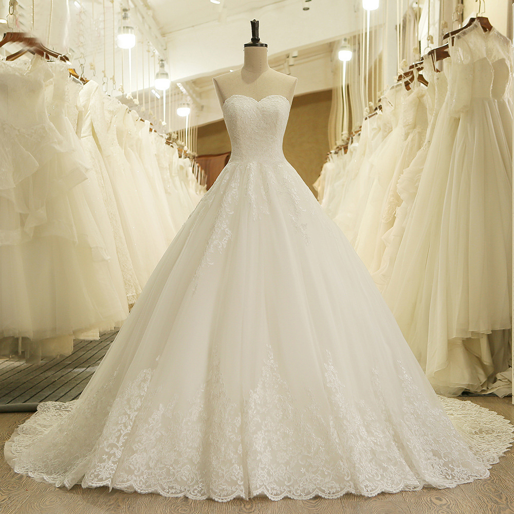 Wedding Long Pearls Tulle Princess Turkish Bridal Ball Gowns Plus Size Country Vintage Lace Millanova Sexy Beach Dresses Vestido De Novia Boho Wed Dre
