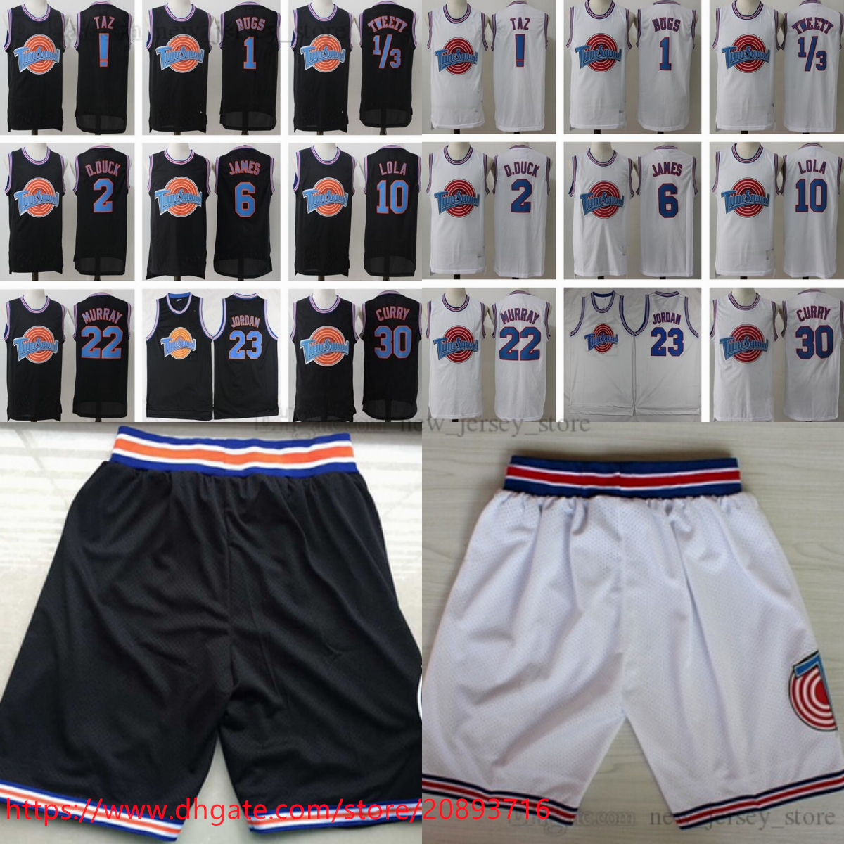 Space Jam Movie Tune Squad Looney 1 Bugs 2 Daffy Duck Lola Bunny TAZ Tweety Bill Murray 23 Michael Curry James Basketball Jersey, White
Space Jam Movie Tune Squad Looney 1 Bugs 2 Daffy Duck Lola Bunny TAZ Tweety Bill Murray 23 Michael Curry James Basketball Jersey, White