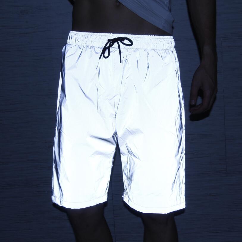 Men's Shorts Reflective Shorts Sports Streetwear Hip - Hop Style Beach Pants INS Fashion Full - Reflective Pants
