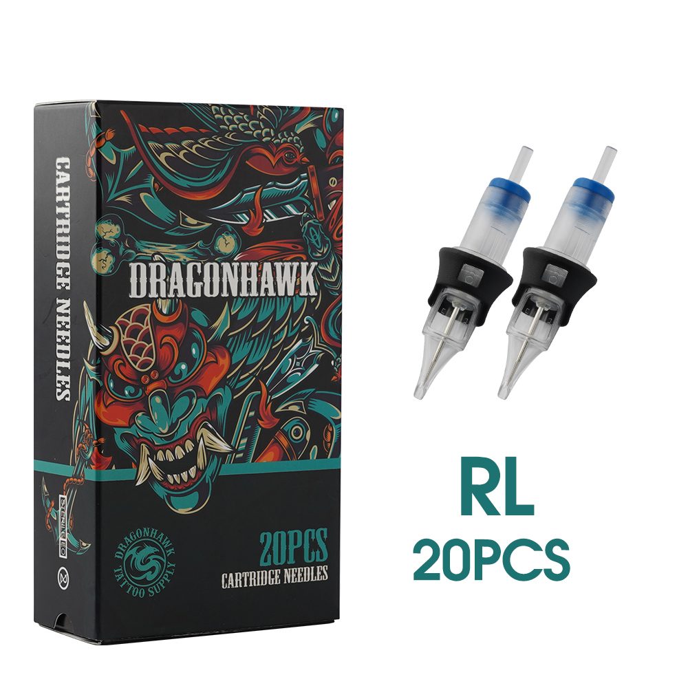 Tattoo Needles Dragonhawk Tattoo Needle Cartridge RL Disposable Sterilized Safety with Silicone Case for Permanent Makeup Tattoo Supplies 230701