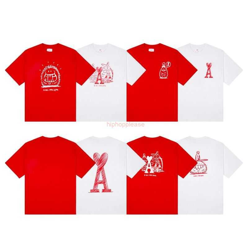 Ami Designer Fashion Clothing Tees Tshirts Fashion Brand Ami Co Branded Summer Fashion Men Women Loose Fitting Casual Short Sleeved Simple Cartoon Printed Couple Ro, Red 1
Ami Designer Fashion Clothing Tees Tshirts Fashion Brand Ami Co Branded Summer Fashion Men Women Loose Fitting Casual Short Sleeved Simple Cartoon Printed Couple Ro, Red 1