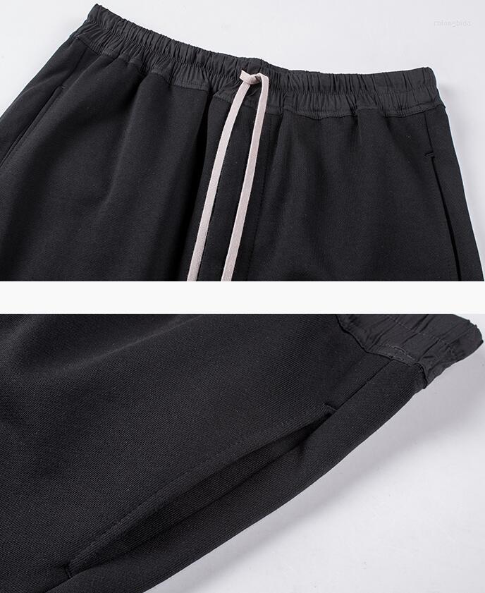 Mens Shorts Summer Black Mens Low Drop Crotch Cotton Short Pants Sarrouel Wide Leg Sports Casual Men Knee Length