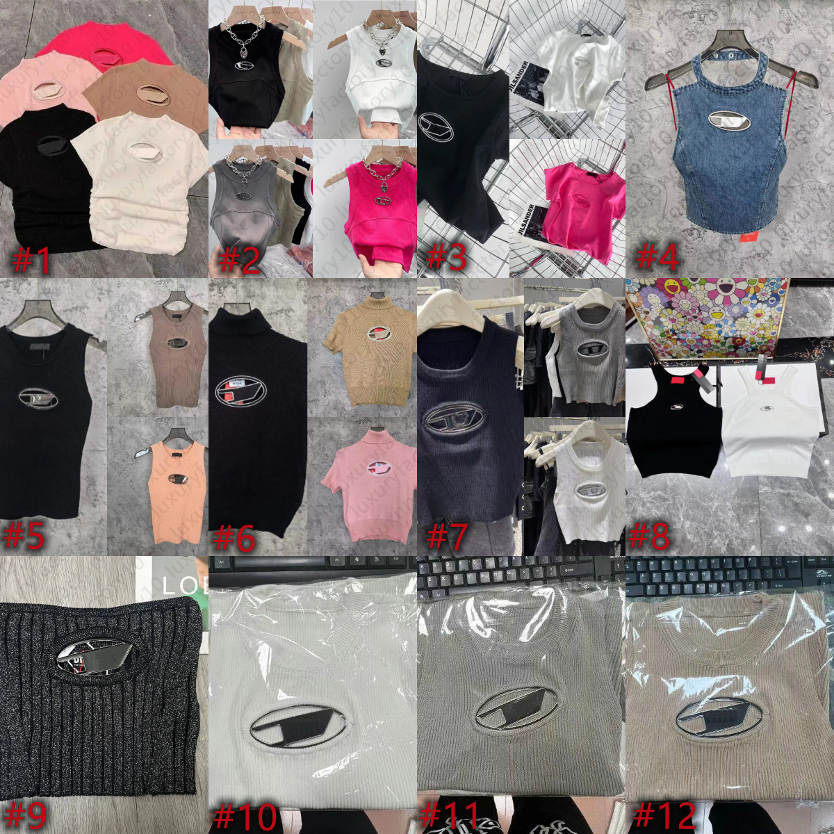 Womens Knitted Diesel Round Neck Vest Sleeveless Tank Top Fashion Casual Short Open Umbilical Versatile Designer T-shirt Women Camisoles, #10
Womens Knitted Diesel Round Neck Vest Sleeveless Tank Top Fashion Casual Short Open Umbilical Versatile Designer T-shirt Women Camisoles, #10