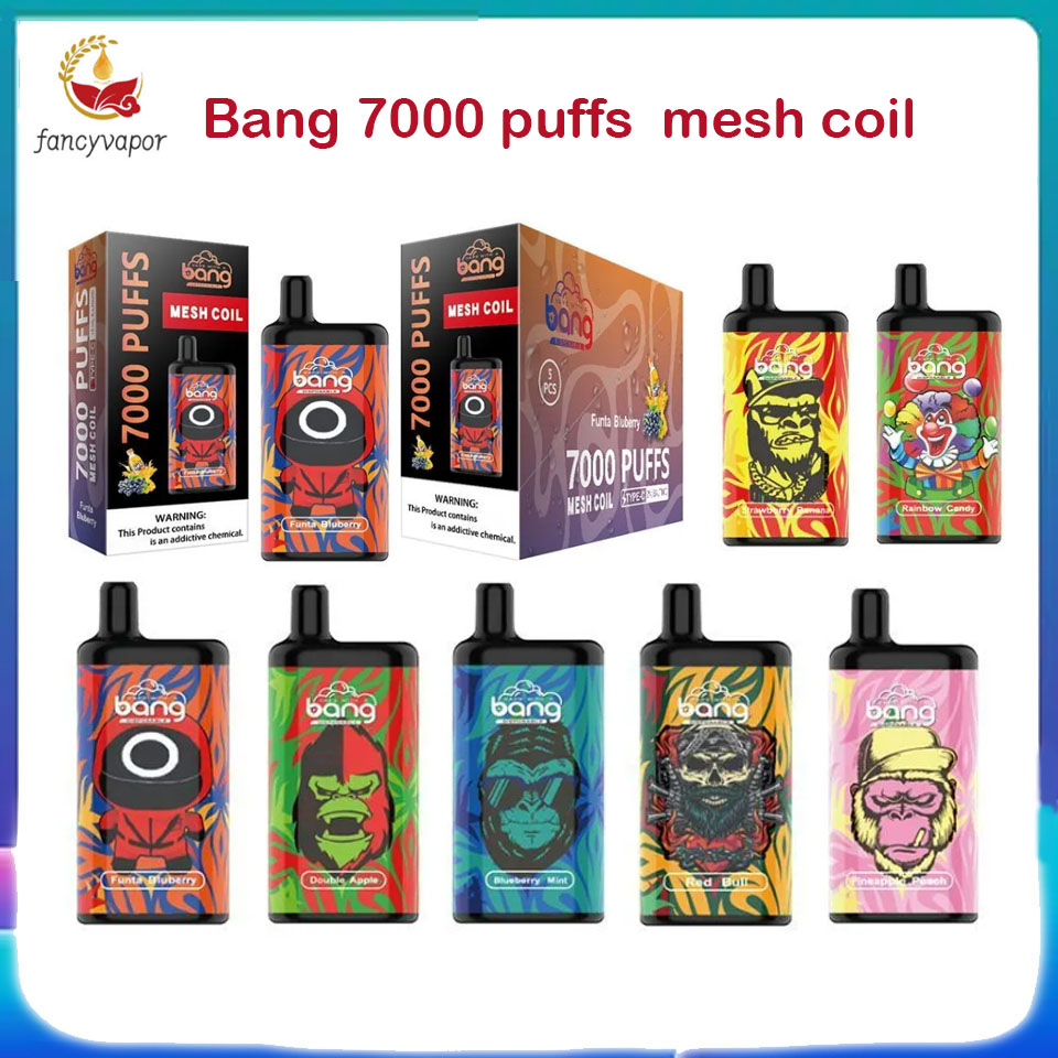 original bang 7000 puffs disposable vape 7000puff with 850mah rechargeable battery 14ml mesh coil desechables vape bar cartridge
original bang 7000 puffs disposable vape 7000puff with 850mah rechargeable battery 14ml mesh coil desechables vape bar cartridge