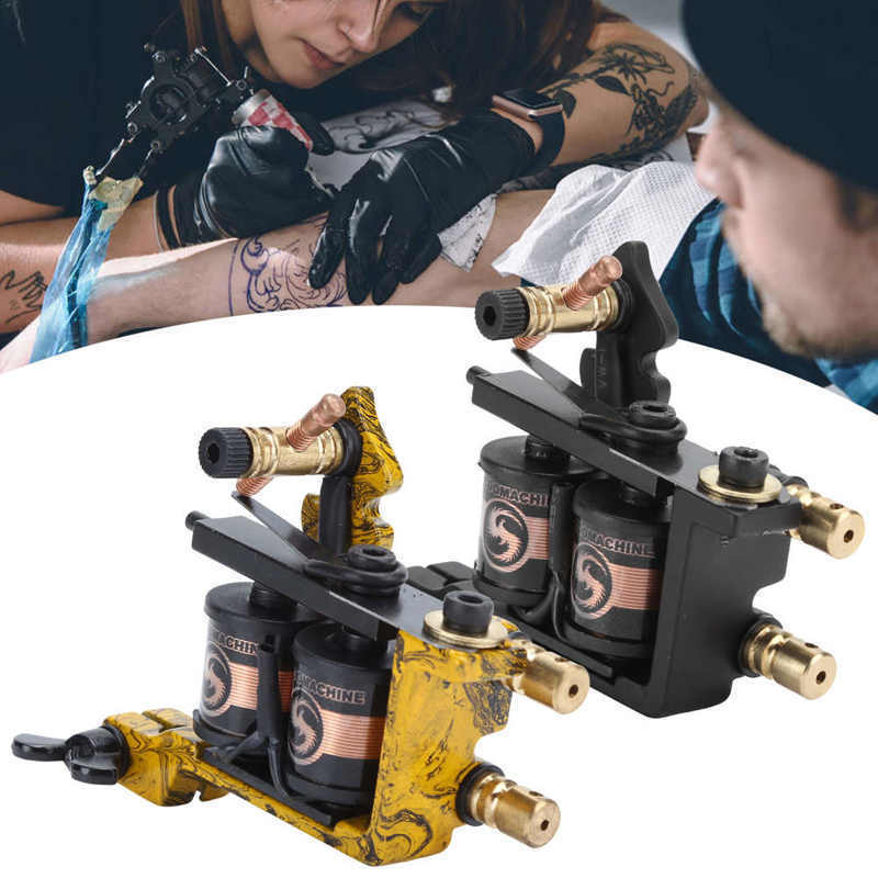 Tattoo Machine Professional Alloy Coil Tattoo Machine Portable Strong Motor Liner Shader Tattoo Machine Permanent Makeup Tattoo Accessories 230701