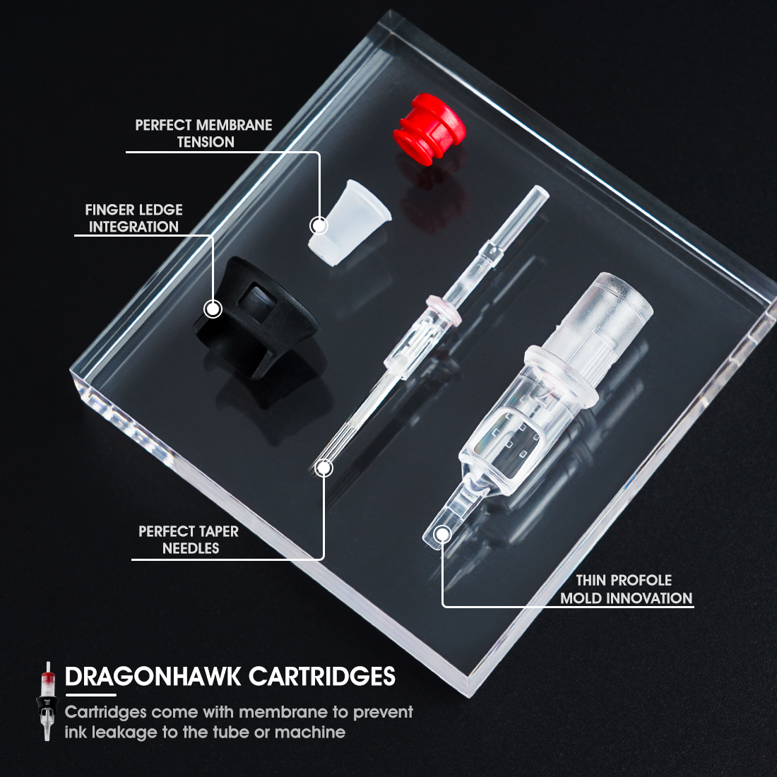 Tattoo Needles Dragonhawk Tattoo Needle Cartridge RL Disposable Sterilized Safety with Silicone Case for Permanent Makeup Tattoo Supplies 230701