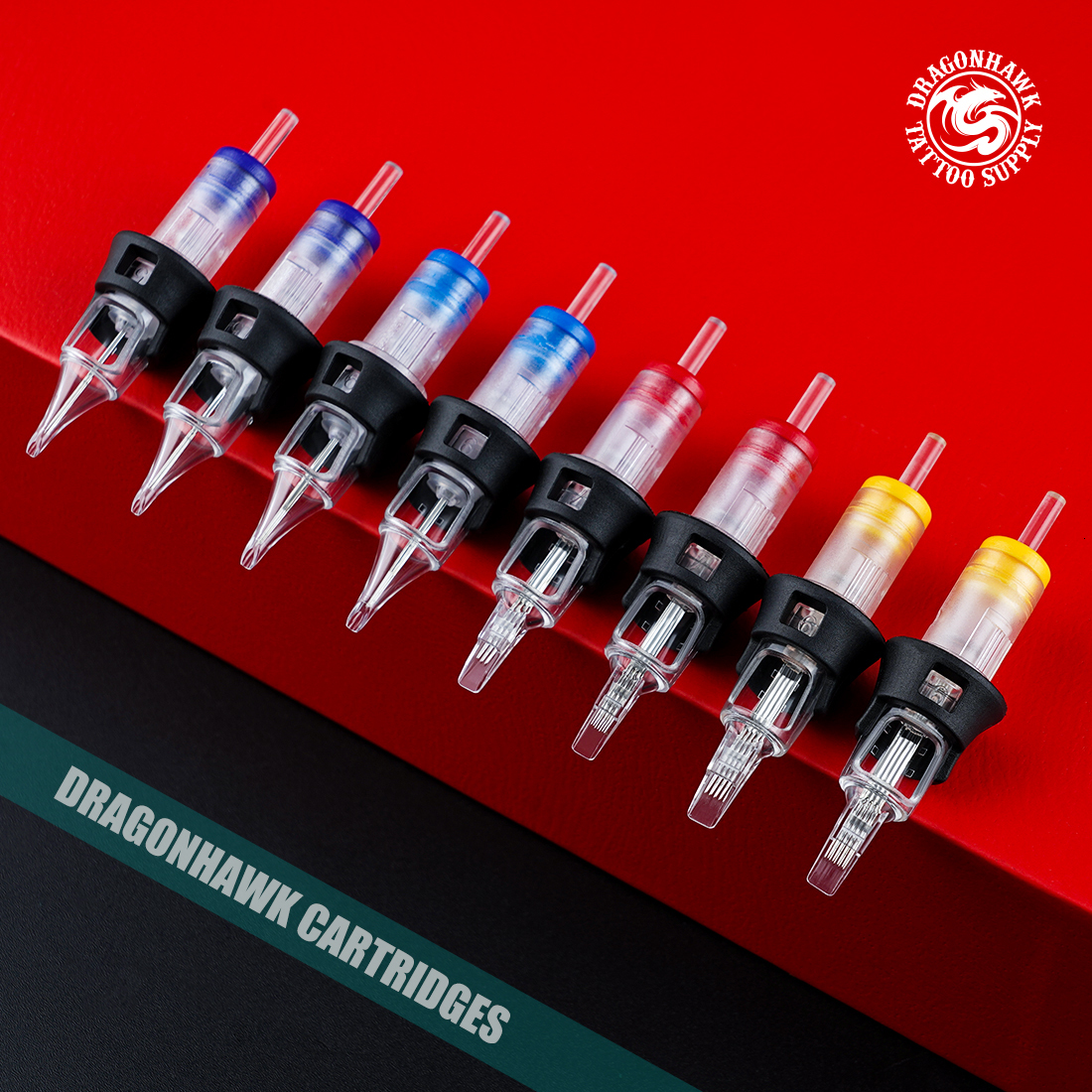 Tattoo Needles Dragonhawk Tattoo Needle Cartridge RL Disposable Sterilized Safety with Silicone Case for Permanent Makeup Tattoo Supplies 230701