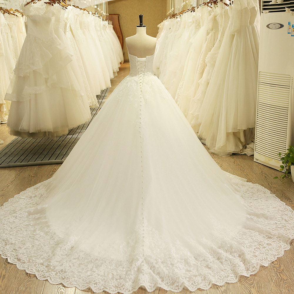 Wedding Long Pearls Tulle Princess Turkish Bridal Ball Gowns Plus Size Country Vintage Lace Millanova Sexy Beach Dresses Vestido De Novia Boho Wed Dre