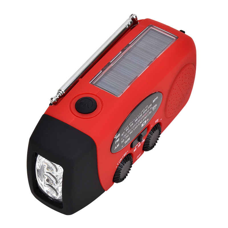 AM/FM/WB Solar Radio Emergency Solar Hand Crank Powerful 3 LED Flashlight Electric Torch Dynamo Bright Lighting Lamp