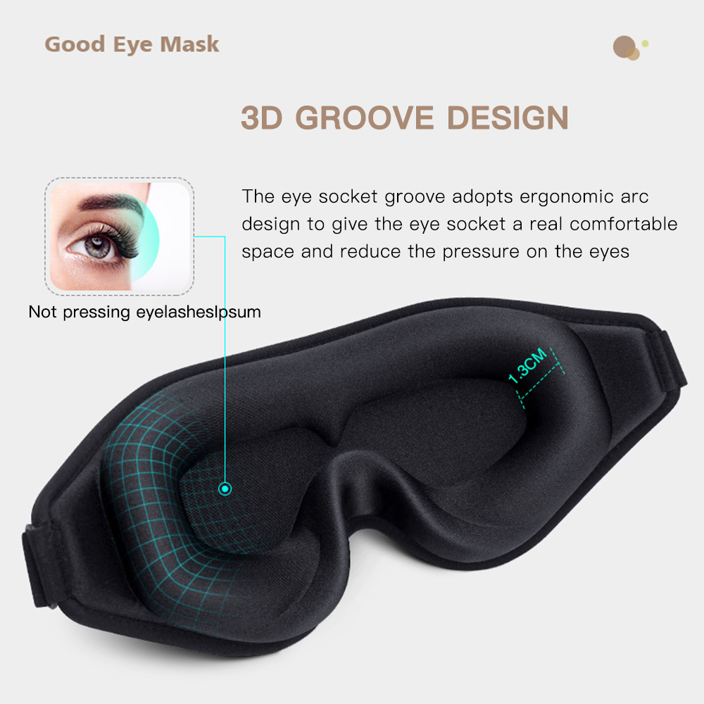 Sleep Masks 3D Sleep Mask Blindfold Sleeping Aid Eye Mask Soft Memory Foam Face Mask Eyeshade 99% Blockout Light Slaapmasker Eye Cover Patch 230701