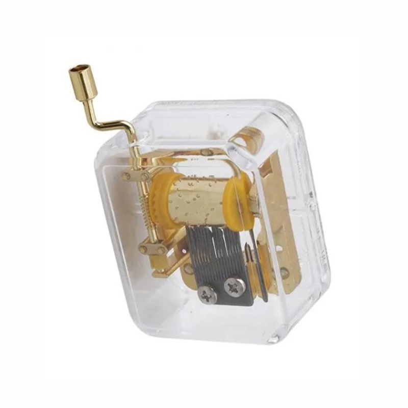 Musical Box Acrylic Hand Novelty Items Crank Music Box Golden Movement Melody Castle in the Sky