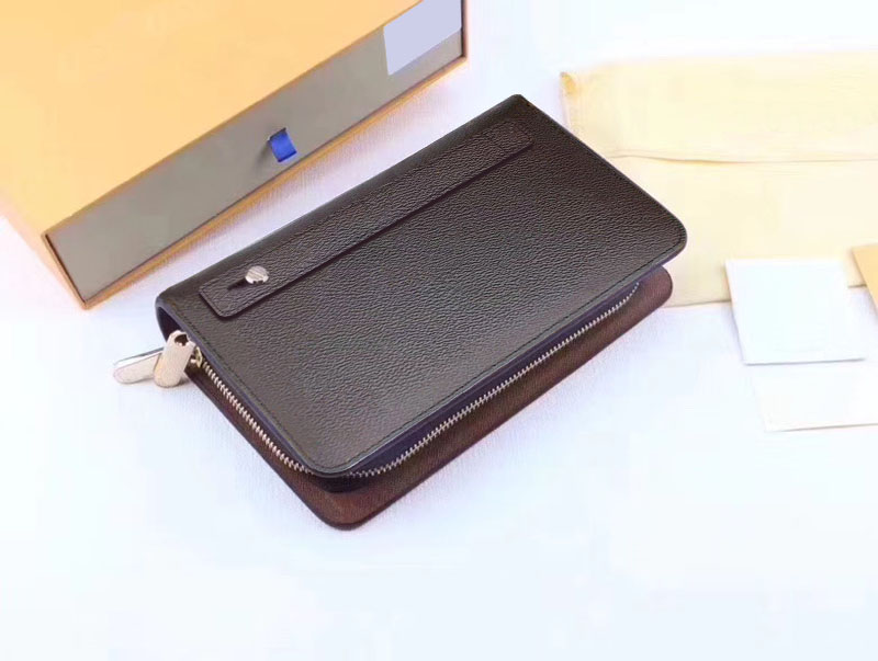 Double ZIPPY WALLET with Handle for Designer Wallet Fashion Women Long Purses Pouch Zipper Credit Card Holder Luxury Coin Purse Zip Wallets Exotics Mini Clutch Men