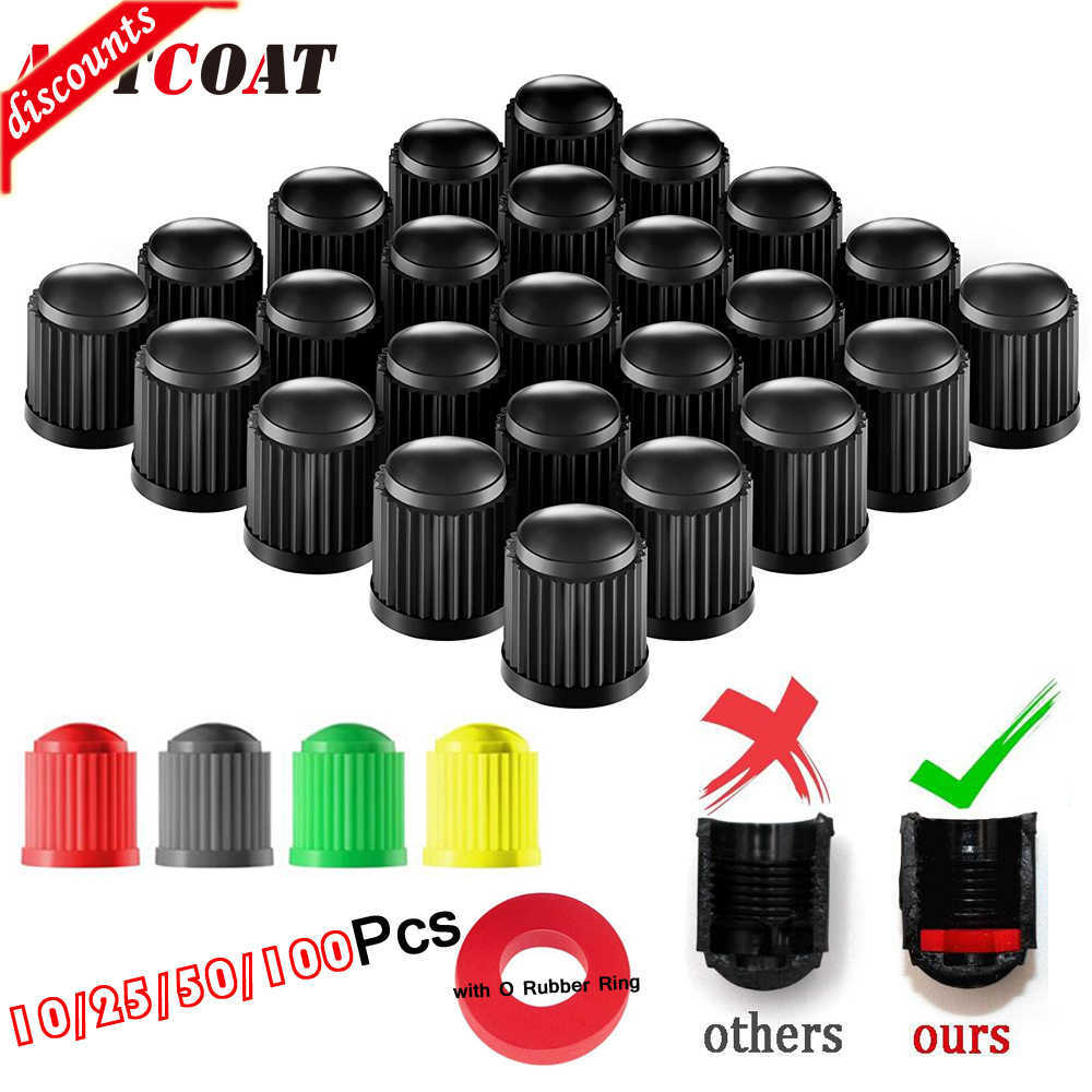 New AUTCOAT Tire Vae Caps with O Rubber Ring Universal Stem Covers for Cars SUVs Bike and Bicycle Trucks Motorcycles