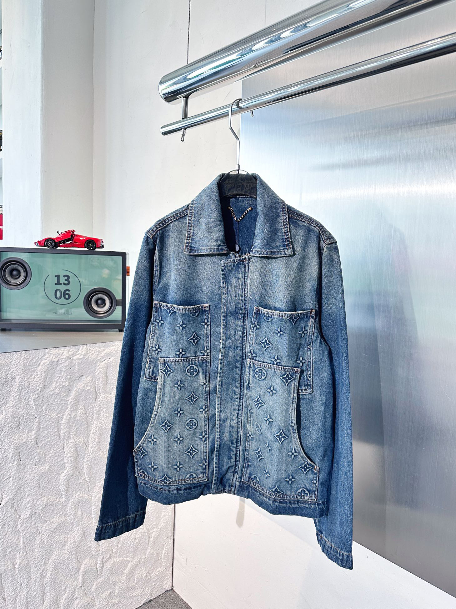 2023 the latest designer jacket handsome three dimensional pattern design US size Jean jacket luxury brand fashion mens jacket