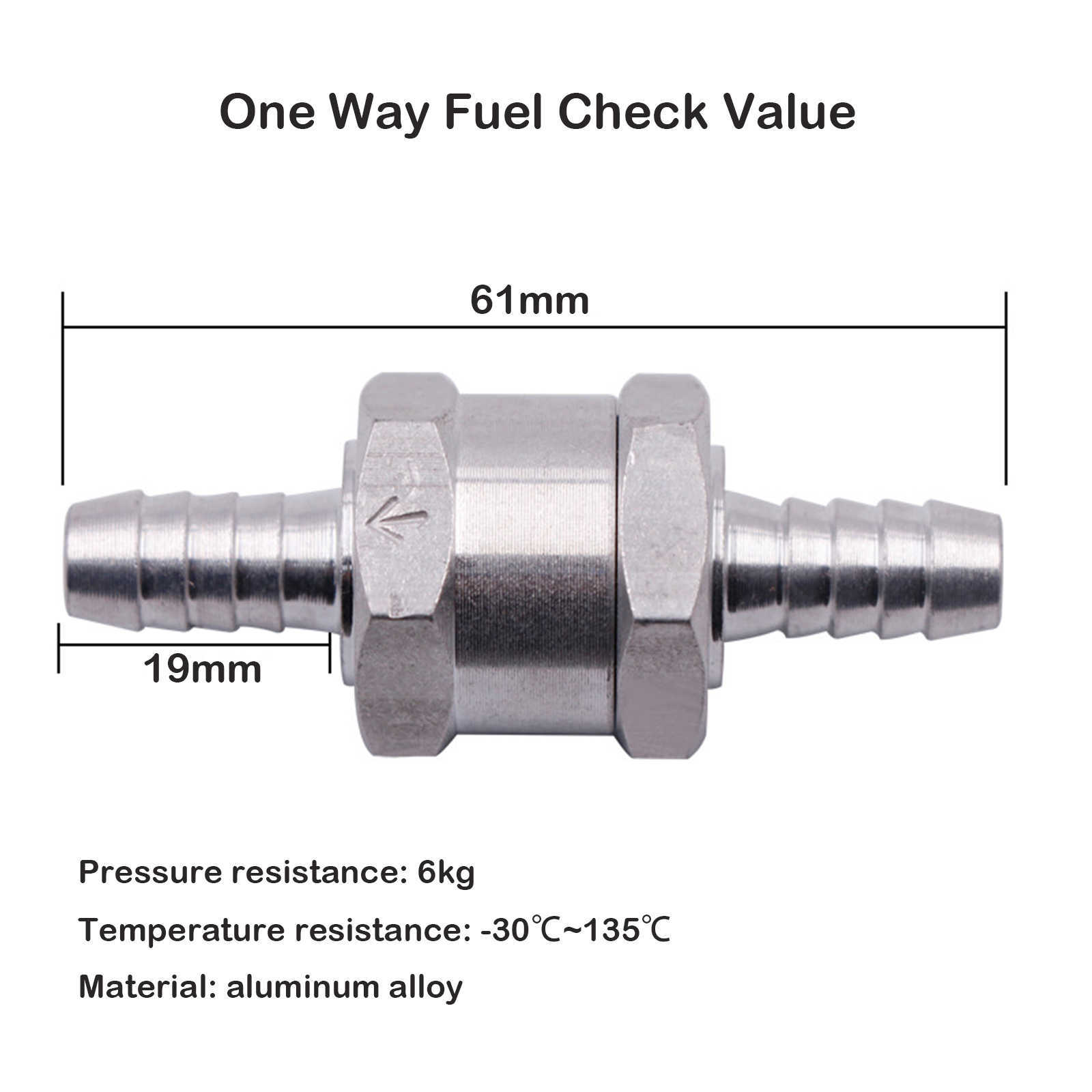 New Non Return Check Vae 6/8/10/12mm Aluminium Alloy Petrol Diesel Water Fuel Line One Way for Peugeot Renault