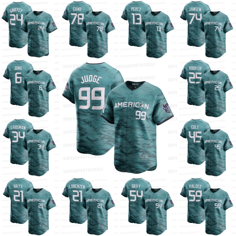 2023 ALL STAR GAME Baseball Jerseys American League Semien Josh Jung Shohei Aaron Judge Randy Arozarena Felix Bautista Luis Castillo 24 Griffey, Black
2023 ALL STAR GAME Baseball Jerseys American League Semien Josh Jung Shohei Aaron Judge Randy Arozarena Felix Bautista Luis Castillo 24 Griffey, Black