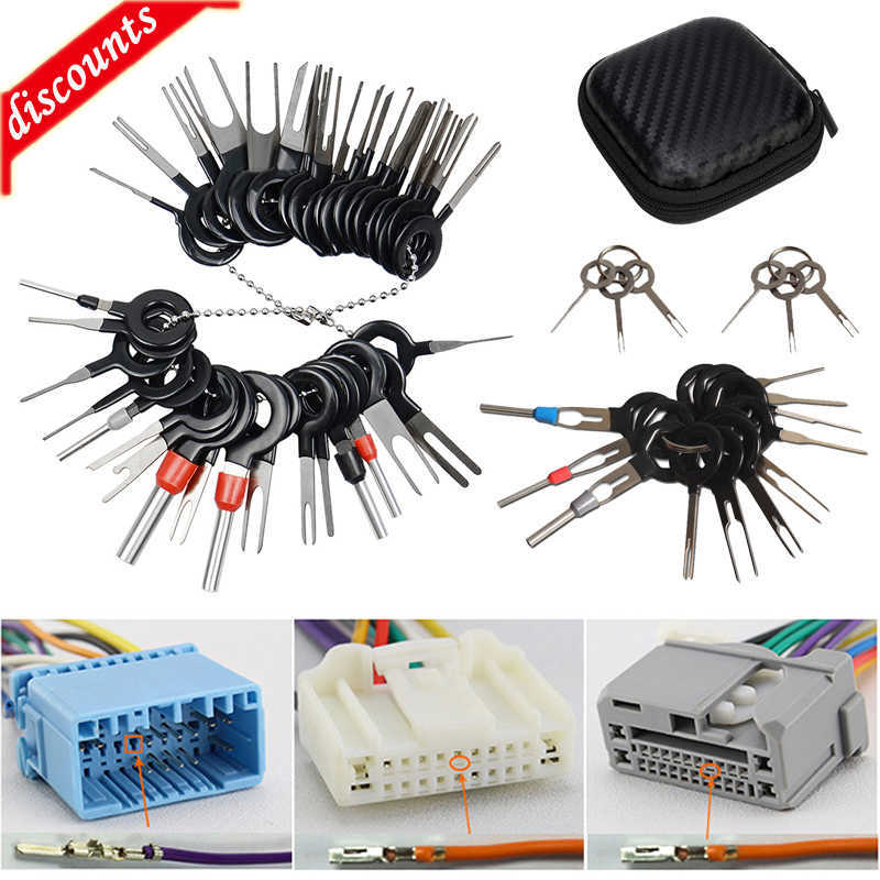 New 11/18/26Pcs Car Terminal Removal Repair Tools Electrical Wiring Crimp Connector Pin Extractor Kit Keys Automotive Plug Pullers