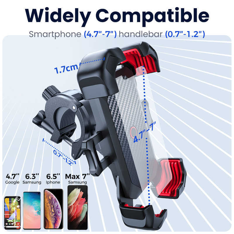 New Joyroom 360 View Universal Bike Bicycle Holder for 4.7-7 inch Mobile Phone Stand Shockproof Bracket GPS Clip