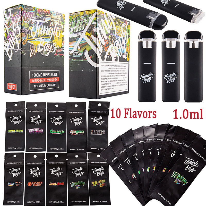 Jungle Boys E Cigarettes Empty Disposable Vape Pens 280mah Rechargeable Disposables 1.0ml Device 10 Flavors Stickers Oil Vaporizer Pen
Jungle Boys E Cigarettes Empty Disposable Vape Pens 280mah Rechargeable Disposables 1.0ml Device 10 Flavors Stickers Oil Vaporizer Pen