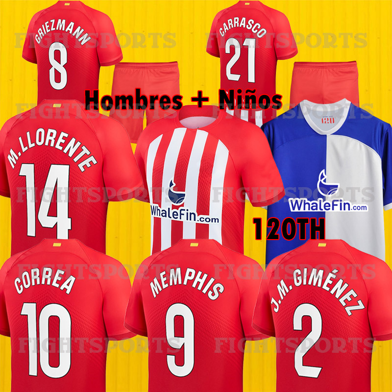 Atletico Madrids soccer jerseys 23 24 120th anniversary JOAO FELIX 2023 2024 M.LLORENTE GRIEZMANN KOKE SAUL Correa LEMAR football shirt men kids kit sets uniforms, Home patch 2
Atletico Madrids soccer jerseys 23 24 120th anniversary JOAO FELIX 2023 2024 M.LLORENTE GRIEZMANN KOKE SAUL Correa LEMAR football shirt men kids kit sets uniforms, Home patch 2