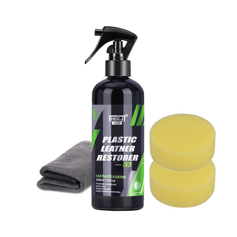New Restorer Polish Leather Cleaner Spray Back To Black Gloss Hgkj S3 50ml Interior Plastic Renovator Car Accessories