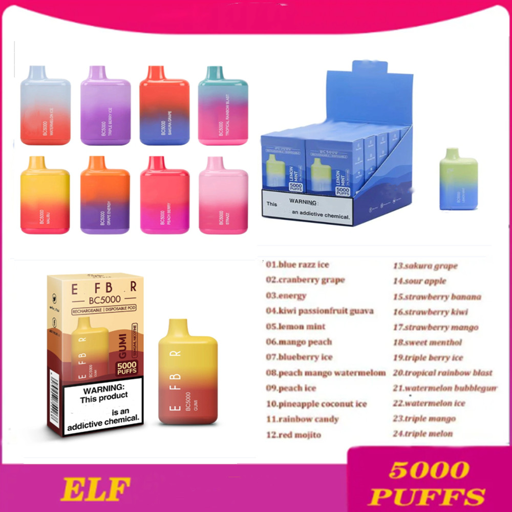 Authentic puff 5000 elf Box BC5000 vapes desechables e cigarette Mesh prefilled Disposable Vape 5000 Puffs Rechargeable 650mAh Battery 13ml Prefilled Pods Vapors
Authentic puff 5000 elf Box BC5000 vapes desechables e cigarette Mesh prefilled Disposable Vape 5000 Puffs Rechargeable 650mAh Battery 13ml Prefilled Pods Vapors