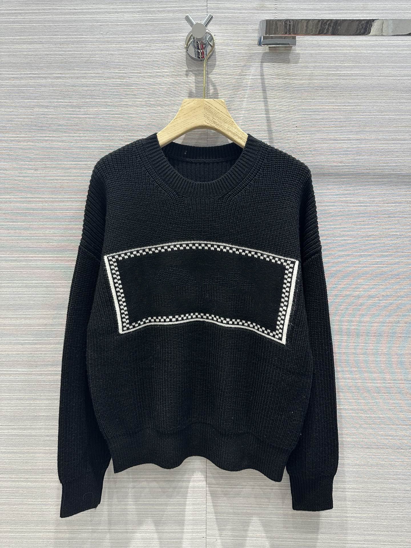 2023 New Autumn Milan Runway Sweaters O Neck Long Sleeve High End Jacquard Pullover Women' Designer Tops 0703-16, Black
2023 New Autumn Milan Runway Sweaters O Neck Long Sleeve High End Jacquard Pullover Women' Designer Tops 0703-16, Black