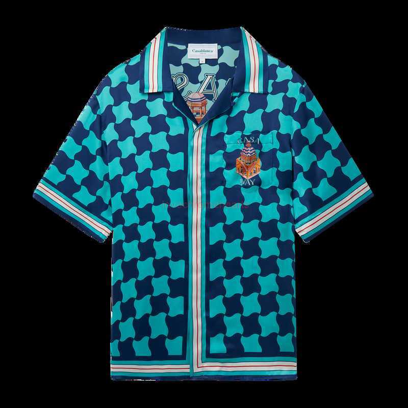 

Casa Designer Fashion Clothing Shirts Tracksuits Fanglue Casablanca Tennis Blue Checker Castle Hawaiian Men' Women' Hawaiian Short Sleeve Shirts, Shipping fee