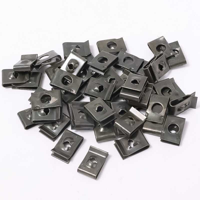 New 10/20/30/40pcs Screw Base U Modification Fastener Metal Fender Bumper Protection Clip Car Interior Accessories