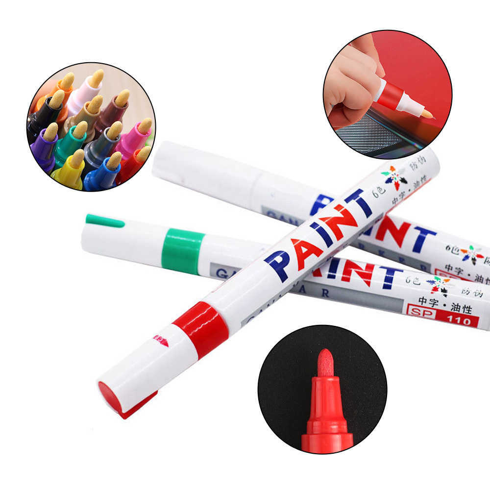 New 1pcs White Waterproof Cars Wheel Tire Oily Mark Auto Rubber Tyre Pen CD Metal Permanent Paint Marker Graffiti Touch Up
