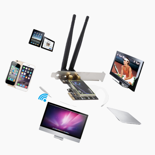 Desktop builtin pcie wireless network card dual frequency 300M wireless WIFI network card 24G 5G supports AP launch