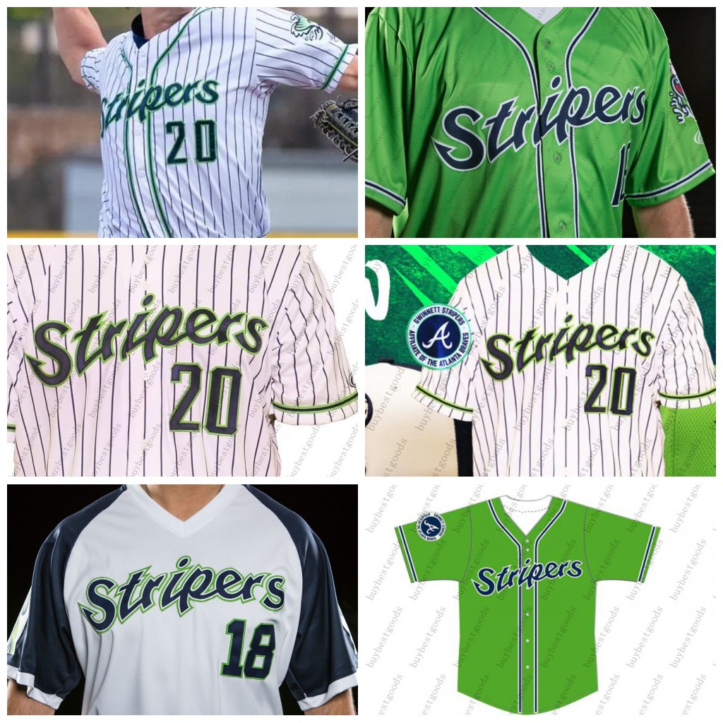 Gwinnett Stripers Jersey 100% Double Stitched Embroidery V high-quality Men Women Youth Custom Baseball Jerseys