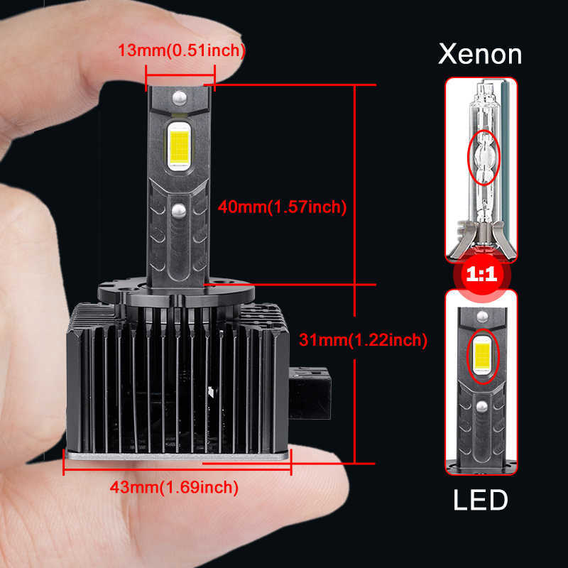 New Bulision D3S Headlights HID D1S D2S D4S D5S D8S D1R D2R D3R Turbo LED 35000LM Two-sided CSP Chip 6500K 4300K 90W Plug Play